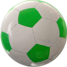 Button Fußball grün weiß - zum Schließen ins Bild klicken
